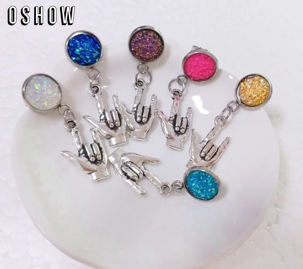 Знак язык ювелирные изделия-я люблю вас серьги гвоздики, подарок для женщин