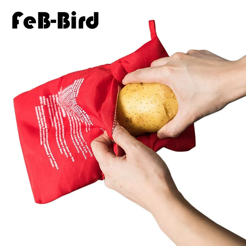 

1 pcs Red Washable Cooker Bag Baked Potato Microwave Cooking Potato Quick Fast Cooker Bag Potato (Cooks 4 Potatoes at Once)