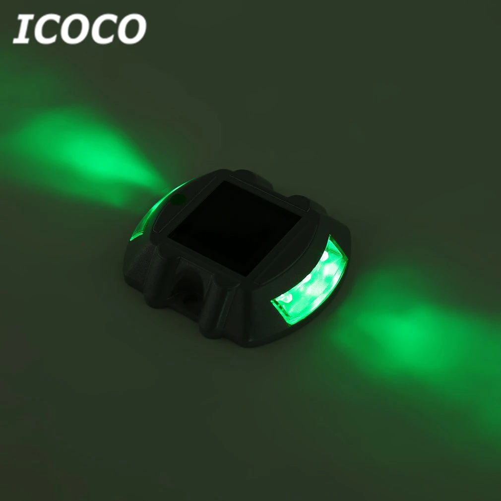ICOCO 6 светодиодов солнечной энергии алюминиевый сплав Спайк светильник дорожный сигнал светильник вилла Пейзаж приводной светильник водонепроницаемый дорожный путь лампа