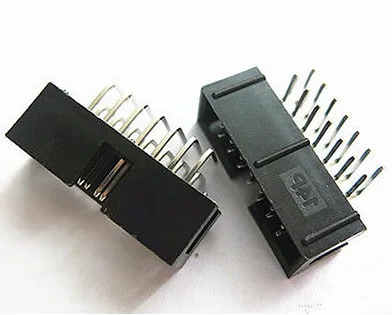 10pcs 2.54mm 2x7 14 Pin Straight Male Shrouded IDC Box Header Connector Socket