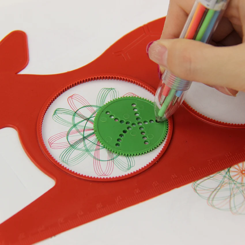 

1 PC Hot Magic Turtle Rabbit Sketchpad Spirograph Drawing Kids gift Educational Office Stationery Ruler