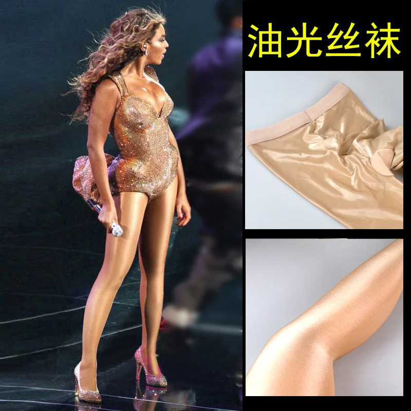 

2019 70D Thin Sexy Oil Shiny Pantyhose Tights Nightclub Hot Nylon Elastic Shiny Dance Tights Party Stocking Women Collant Femme