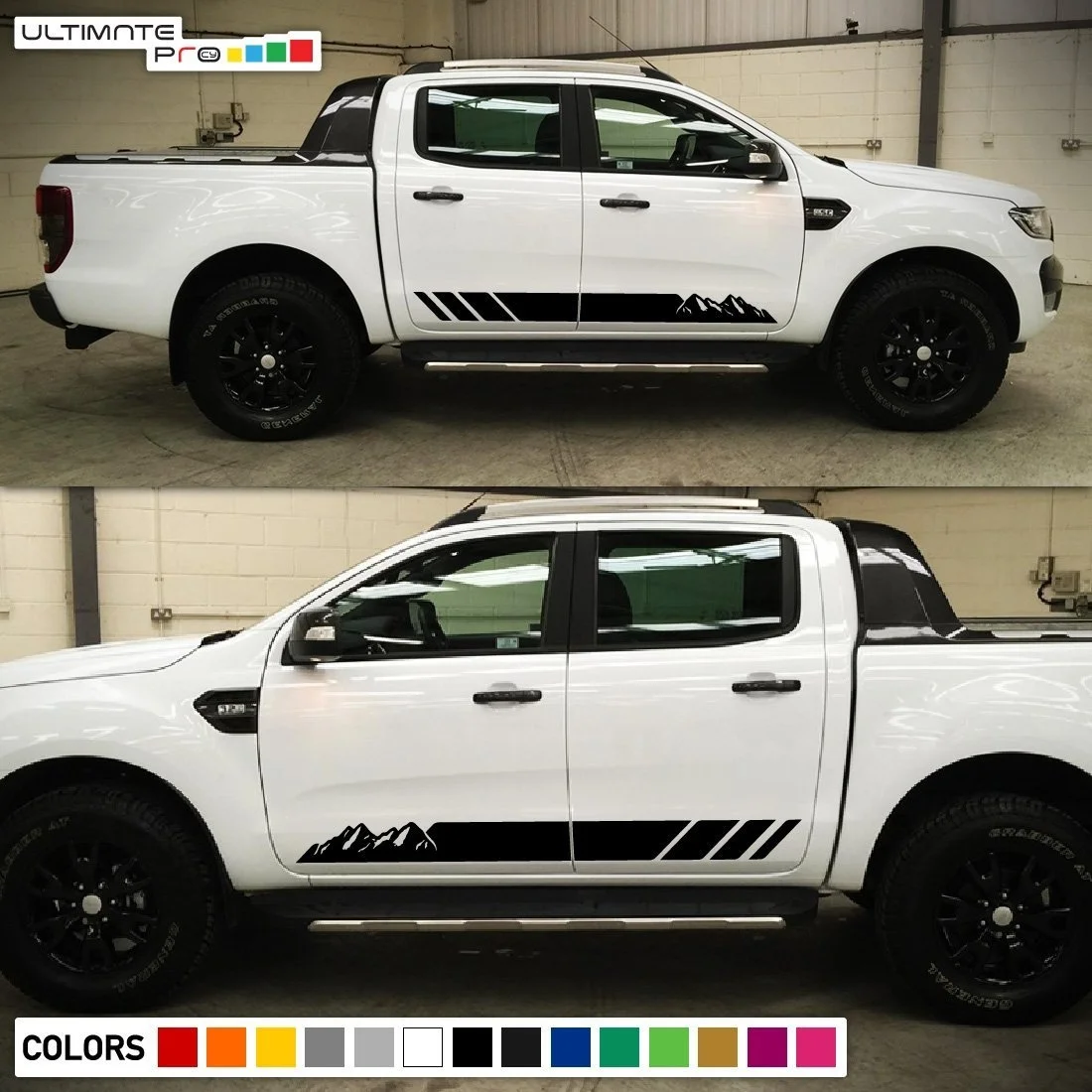 Для 2 xDecal Стикеры графические боковые полосы Kit Совместимость с Ford Ranger T6 2011-2017