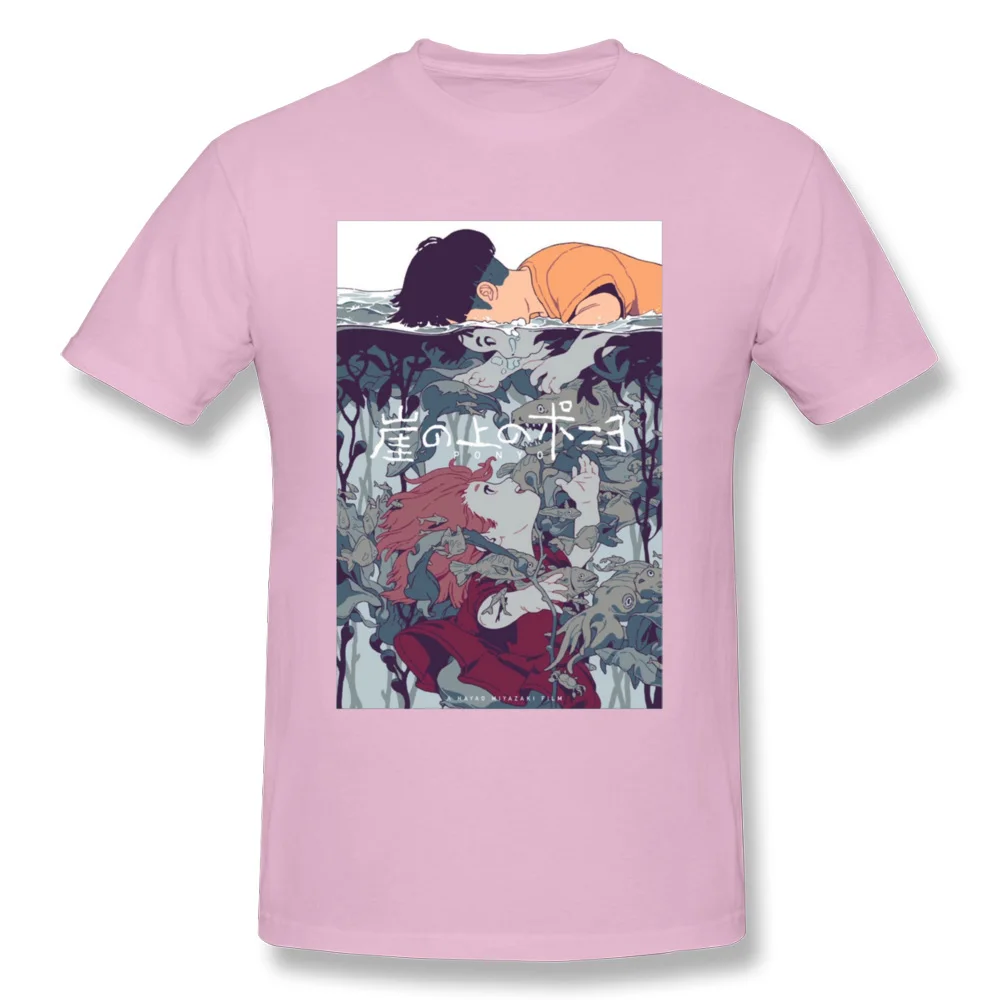 Ponyo 9385 All Cotton Print Tees 2018 Fashion Short Sleeve Men T-Shirt Normal Mother Day T Shirt Round Neck Top Quality Ponyo 9385 pink