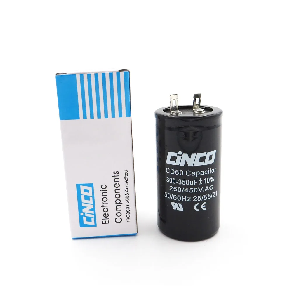 

300MFD 350MFD 250-450V AC Appliance Motor Start Run Capacitor CD60 Air Compressor Capacitors Heavy Duty Electric Motor Starting