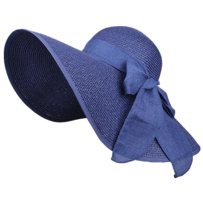 

Woman Summer Large Brim Straw Hat Girls Beach Hats Wide Brim Large Brim Sun Beach Floppy Caps Straw Hat For Women9 Colors