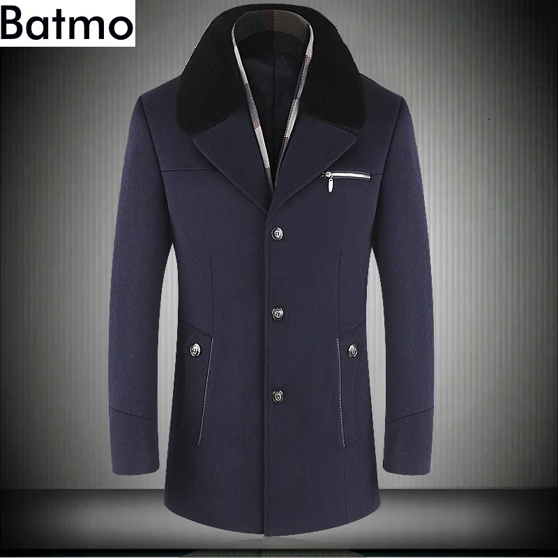 BATMO Новое поступление зимнее шерстяное пальто высокого качества для мужчин, мужское повседневное зимнее шерстяное пальто, большие размеры M-6XL, 1659