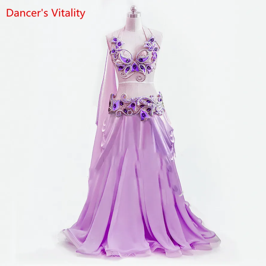 

2018 Custom Made New Design Top Grade Quality of a Set of Women Belly Dancing / Belly Dance Costume / Wear / Bra+Belt+Skirt 3pcs