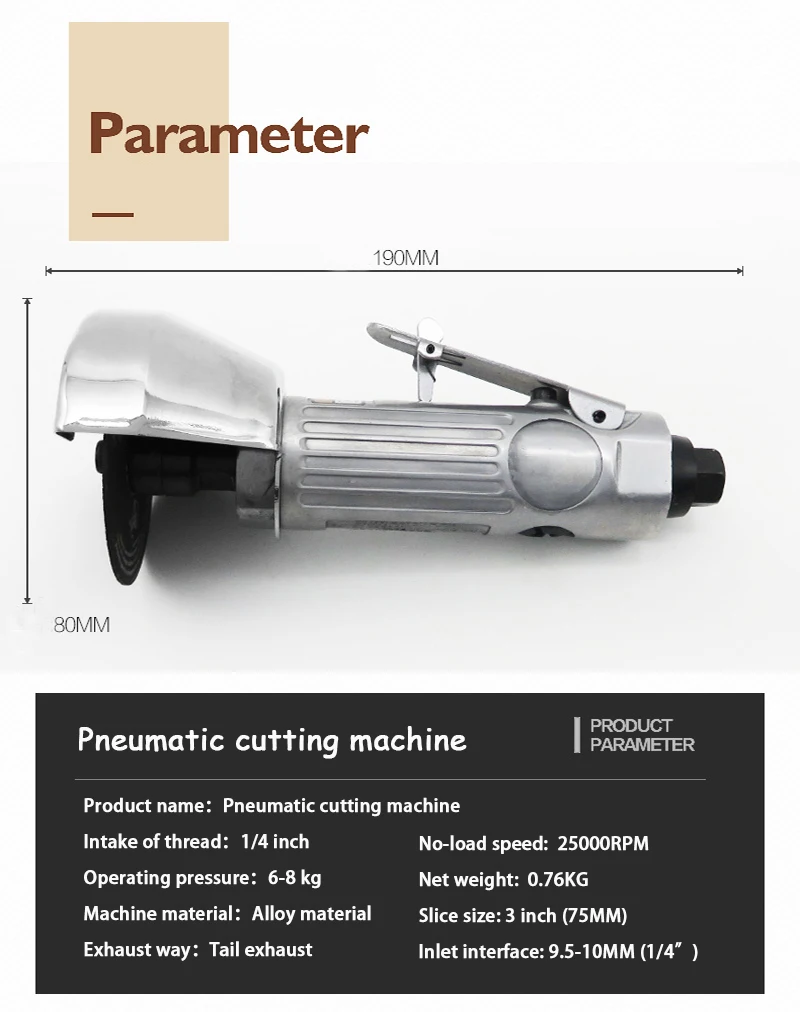 3 дюймов высокое Скорость пневматический режущий станок мини шлифовальный круг резак для резки газовой резки диск 25000 об/мин