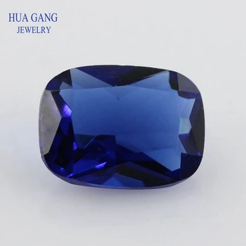 

Blue Color Baguette Octangle Shape Cut Loose Glass Beads Synthetic Gems For Jewelry Size 4x6~13x18m Free Shipping