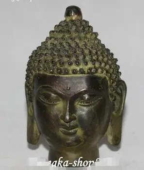 

Tibetan Antique Bronze Shakyamuni Sakyamuni Amitabha Buddha Head Bust Statue