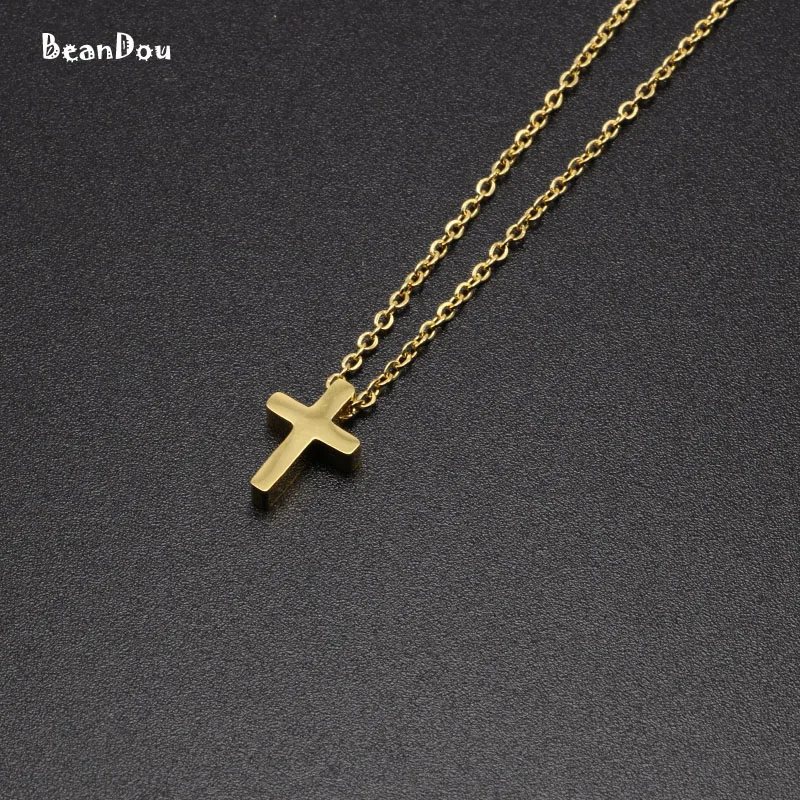 Модная Подвеска Крест религиозное ожерелье короткое колье ожерелье для мужчин женщин Титан 45 см цепь католические украшения