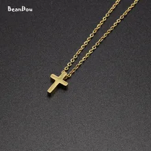 Модная Подвеска Крест религиозное ожерелье короткое колье ожерелье для мужчин женщин Титан 45 см цепь католические украшения
