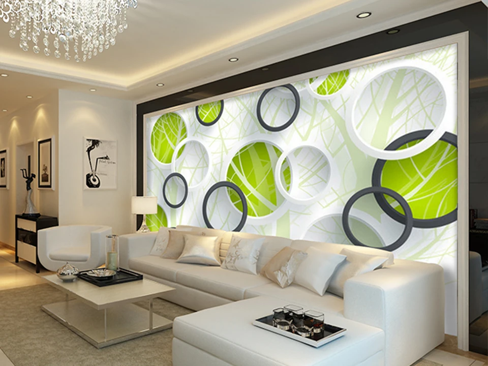 На заказ 3D фото обои современный абстрактная художественная роспись настенная 3D круги гостиная спальня диван ТВ фон настенная бумага