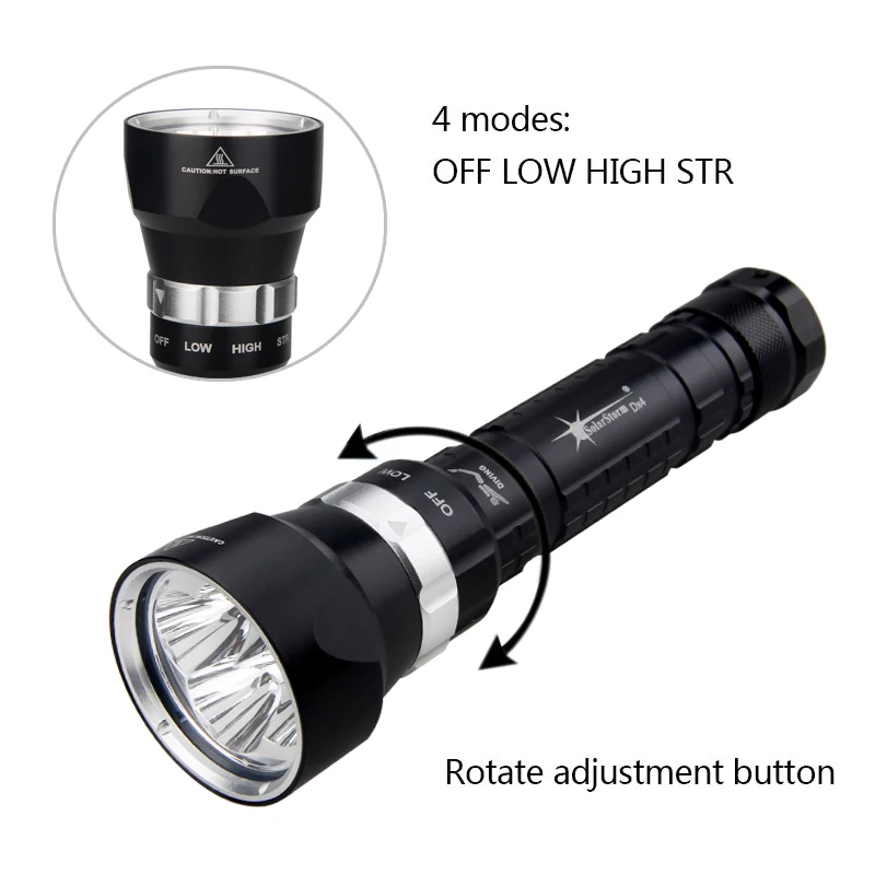 Sale Scuba Diving Flashlight 4x XML U2 LED SolarStorm 1600 Lm Underwater Torch Light With 2x18650 +Charger 3 Sale Scuba Diving Flashlight 4x XML U2 LED SolarStorm 1600 Lm Underwater Torch Light With 2x18650 +Charger 3