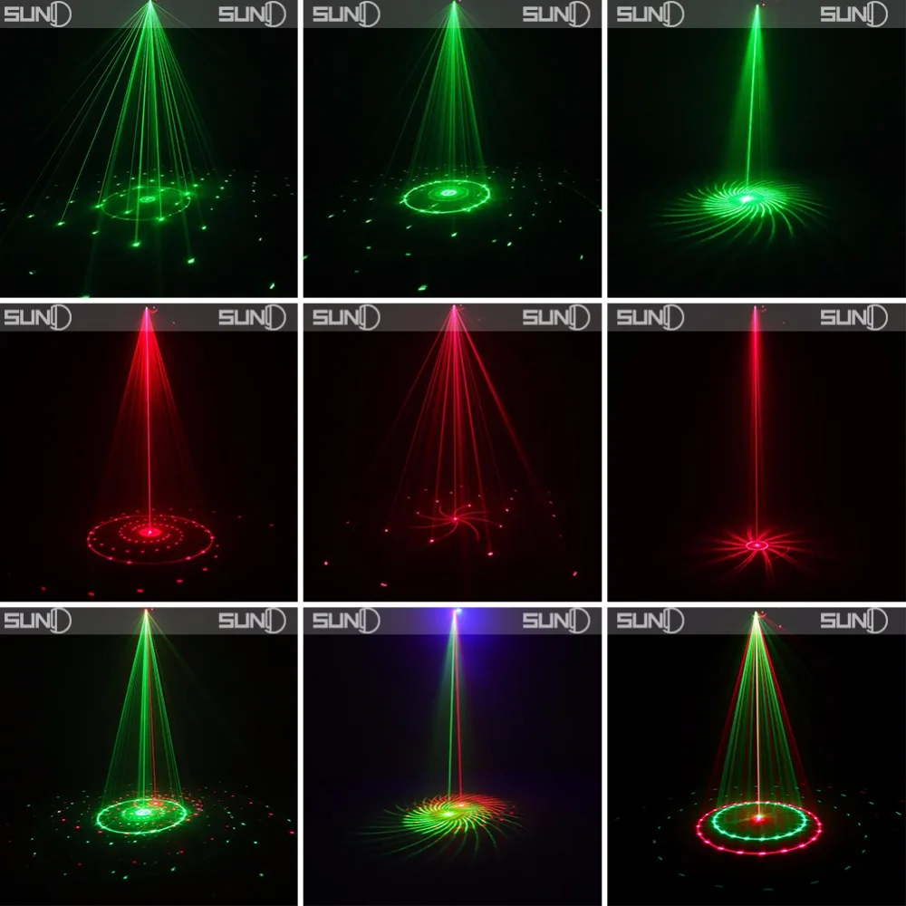 SUNY 12 RG Лазерный светильник, синий светодиодный сценический светильник, звуковая активация, проектор Gobo, шоу для клуба, бара, диско, дома, вечерние(Z12RG