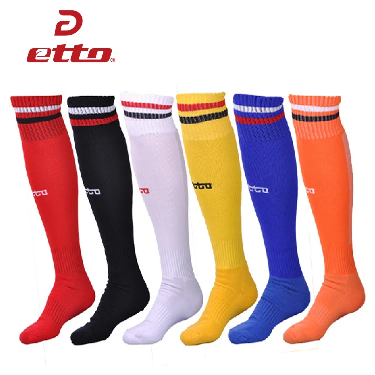 

Etto Quality Men Knee-high Soccer Socks Women Thickened Towel Bottom Anti-slip Football Socks Breathable Cotton Sport Sox HEQ005