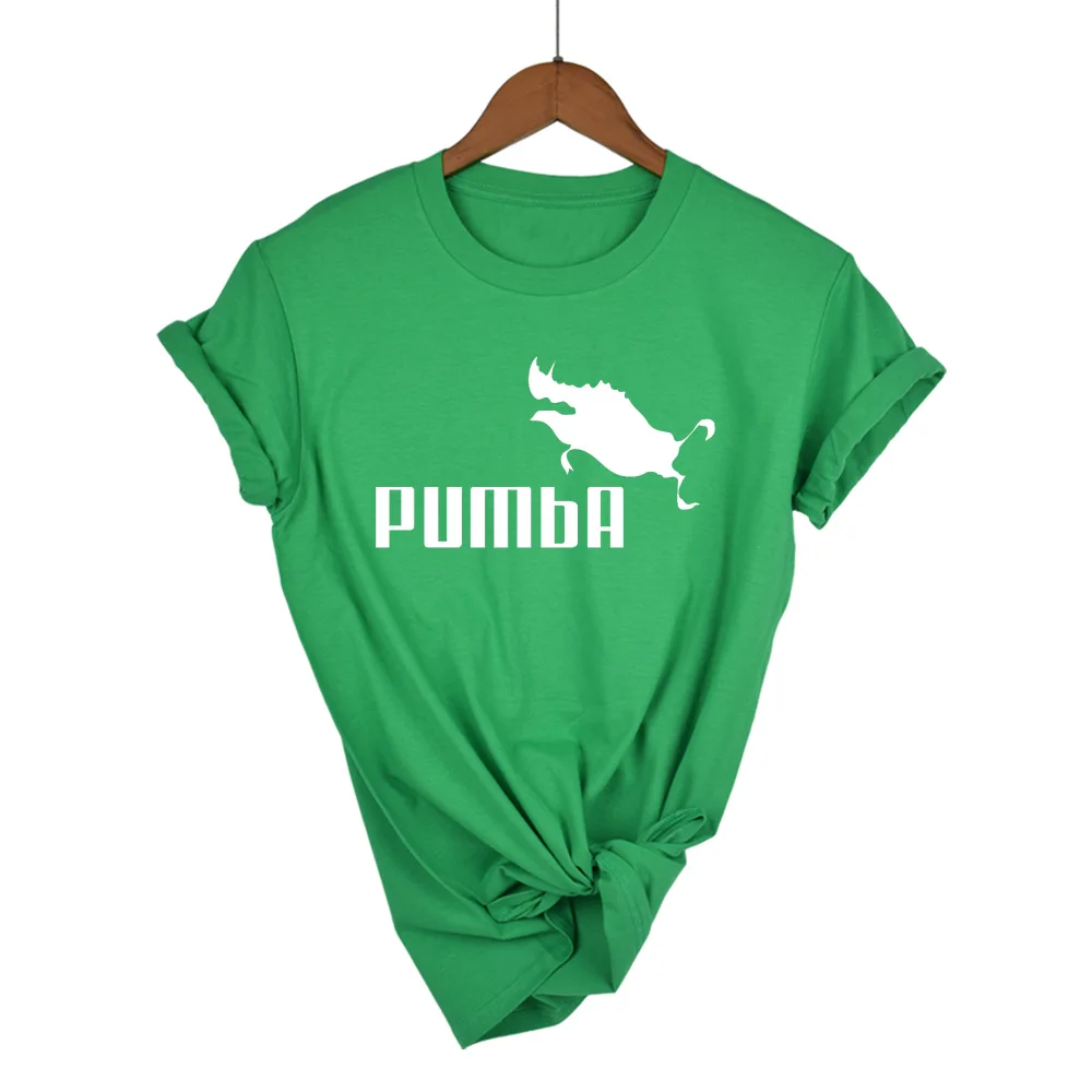 Забавная Футболка Harajuku, милые футболки homme Pumba, женские повседневные хлопковые топы с короткими рукавами, крутая футболка, летний Трикотажный костюм, футболка