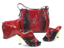 Neue Mode Italienische Schuhe mit Passenden taschen Für Party ROT FARBE african Schuhe Und Taschen für Hochzeit schuh und tasche set