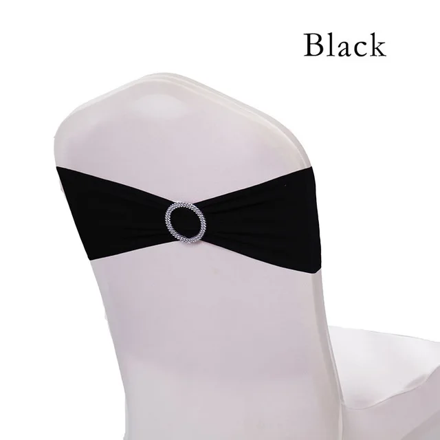 100 шт./упак. черный полиэстер спандекс покрывало для стула с Lyra стул, платье с лентой на поясе, держащих букет невесты на свадьбе вечерние стул украшения - Цвет: Black