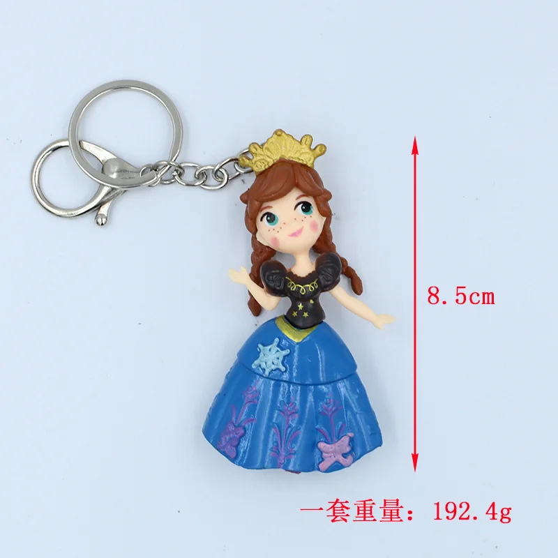 Disney princess cartoon keychain pendant doll Accessories Frozen Elsa Anna bag pendant model girl gift figure pendant Sofia - Цвет: 6