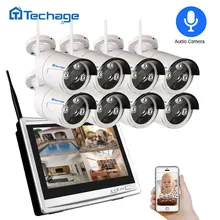 Techage 8CH 1080P Беспроводной NVR комплект WiFi CCTV система 1" ЖК монитор экран 2MP уличная инфракрасная камера видеонаблюдения комплект видеонаблюдения