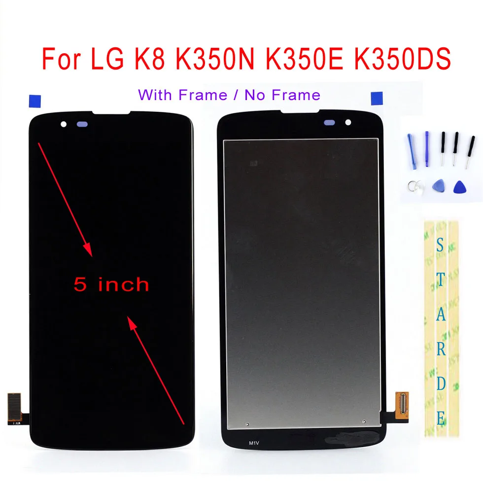 

STARDE Replacement LCD For LG K8 K350N K350E K350DS LCD Display Touch Screen Digitizer Assembly Frame 5"
