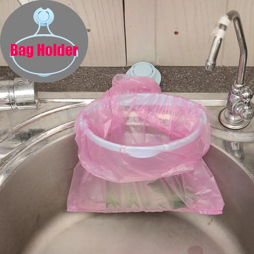 Creative Double Suction Cup Garbage Rack Clip On Bracket Sink Garbage
