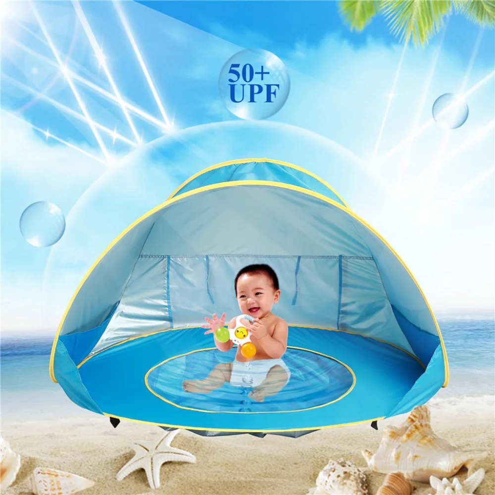 

Pop Up Baby Beach Tent with Shade Pool UV Protection Canopy Sun Shelter Playhouse Hut for Infant Water Sand Toy 50+ UPF Portable