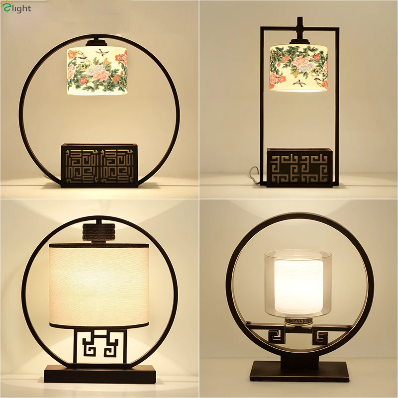 

Chinese Retro Rural Metal E27 Led Table Lamp Lustre Ceramic/Glass Bedroom Led Table Light Simple Table Lighting Lights Fixtures