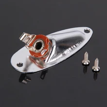 1 unid cromo estilo barco salida Jack socket placa para Fender Stratocaster Guitarras