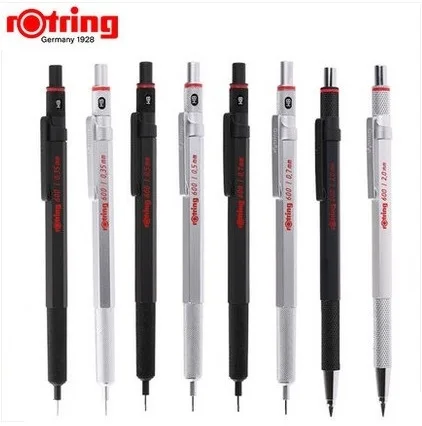 Rotring 600 0,5/0,7 мм металлический механический карандаш серебристый/черный держатель автоматический карандаш ручка для рисования