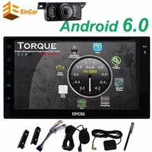 Android 6.0 Car Stereo GPS map Radio 2 Din 7” Touch Screen Headunit In Dash Navigation 1080P Video Microphone+Reversing Camera