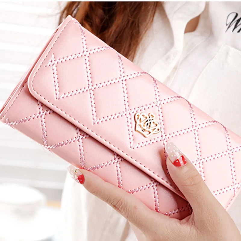

Fashion Design Women Long Wallet PU Leather Female Portable Purse Big Capacity Card Holders Ladies Clutch Money Bag Phone Pocket