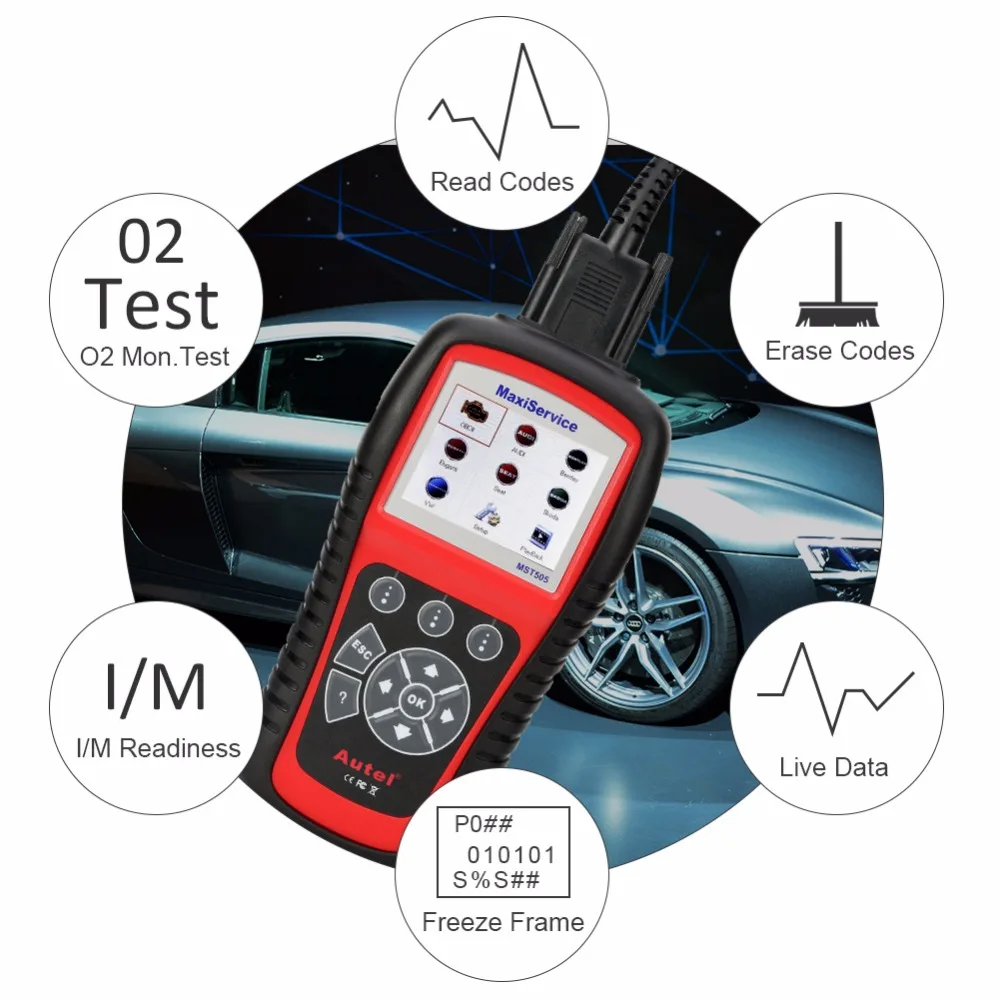 Autel MaxiService MST505 автоматический считыватель кодов полный OBD2 сканер все системы диагностики автомобиля масла и EPB для VW для Audi автомобильный инструмент