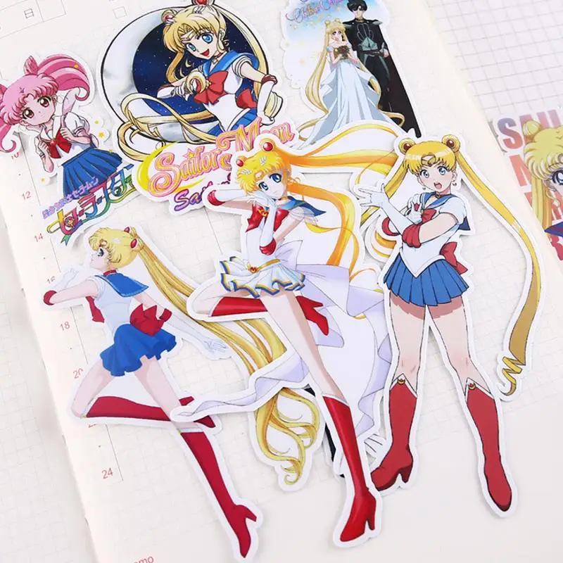 13pcs/pack Hot sale cute Cartoon Sailor Moon Decor Stickers Scrapbooking Stick Label Diary Album Stickers Classic Toy gift