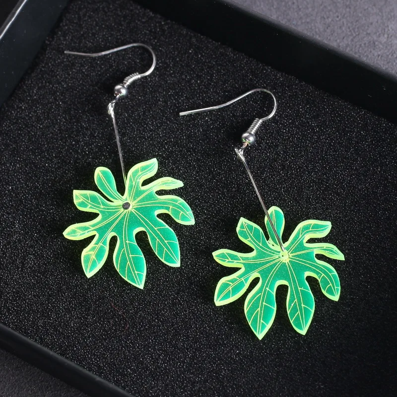 

Fashion Acrylic Long Leaf Earrings European Trendy Fashion Women Jewelry