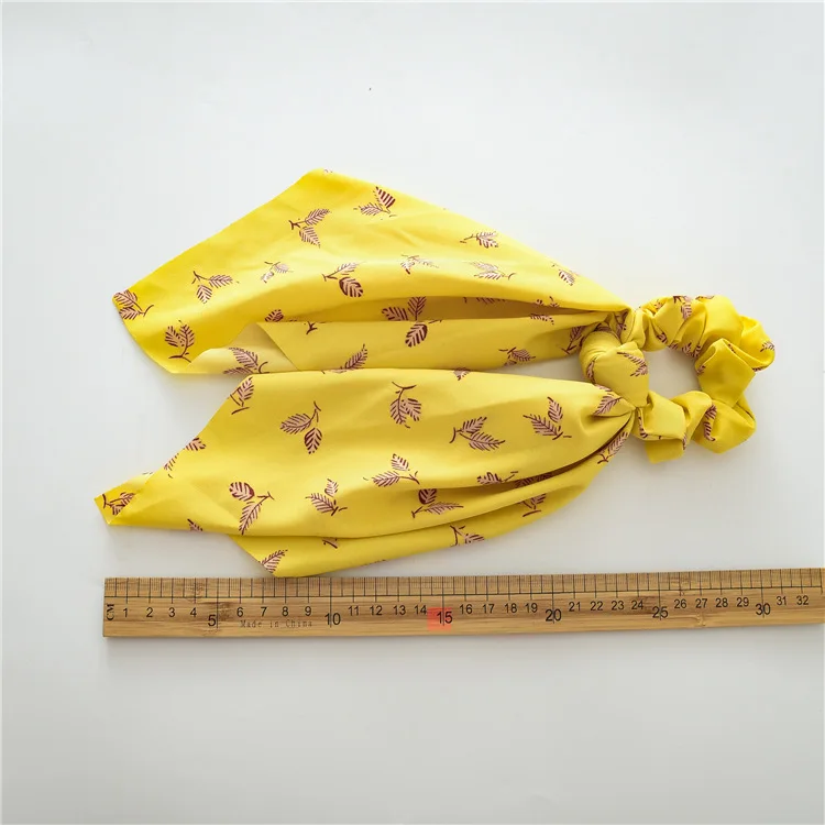 Summer Flower Printed Women Elastic Scrunchies Hair Bands Retro Hair Ties Scarf Rubber Band Hair Accessories for Women Girls