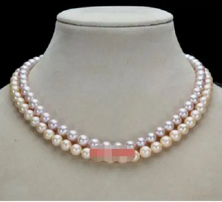 

Free Shipping >>> 2 ROW 9-10MM NATURAL SOUTH SEA PURPLE PINK PEARL NECKLACE 14K/20 Gold Clasp 18