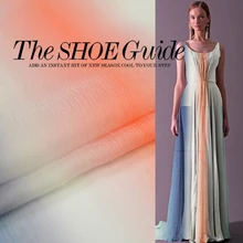 50 см* 138 см натуральный шелк жоржет ткань для свадебного платья шелк шифон креп ткань Радуга градиент tissu