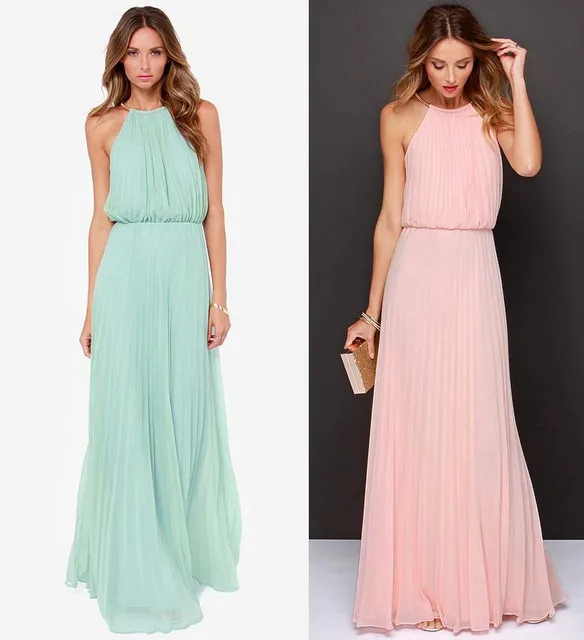 2015 New Fashion Long Casual Dress Women Maxi Dress stitching Chiffon ...