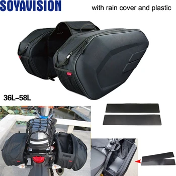 

Motorcycle Waterproof Racing Race Moto Helmet Travel Bags Suitcase Saddlebags + One Pair of Raincoat+ plastic plates