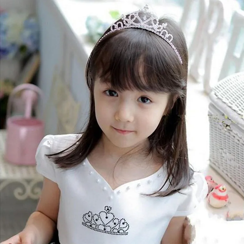 

1Pc Girl Children Glitter Princess Crown Headband Crystal Tiara And Crowns Hair Band Silver Hair Jewelry Accessories NA911
