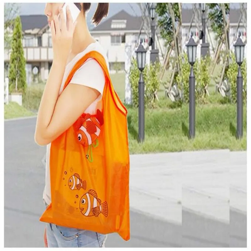 Nylon Reusable Shopping Bags Foldable Eco Bag Tropical Fish Tote Bag Large Capacity Rose Storage Handbags Recycle Pouch Nylon Reusable Shopping Bags Foldable Eco Bag Tropical Fish Tote Bag Large Capacity Rose Storage Handbags Recycle Pouch
