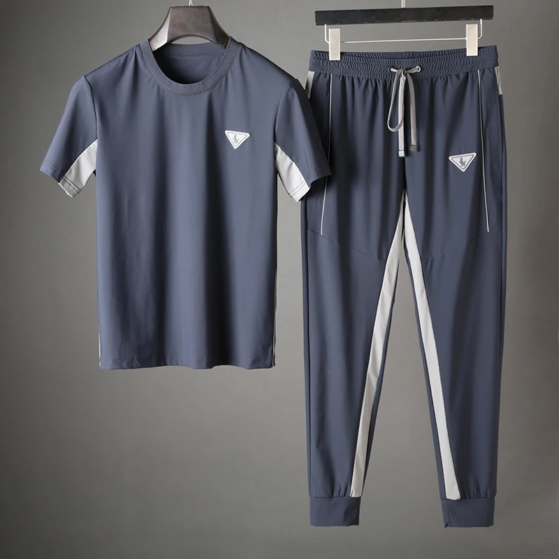 JSBD летний костюм Мужская футболка с коротким рукавом Популярный Логотип тренд Мужская спортивная одежда костюм из двух предметов с