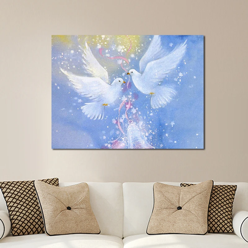 Полная квадратная 5D алмазная картина с изображением мультяшного голубя мира Алмазная Вышивка Полный дисплей вышивка крестиком Алмазная мозаика домашний декор