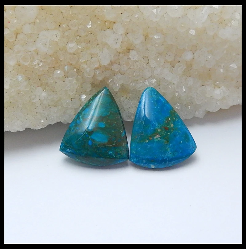 

Sale 2pcs Natural Stone Blue Opal Triangle Cabochon 23x19x4mm 22x19x5mm 4.4g semiprecious stone Fashion DIY Jewelry Accessories