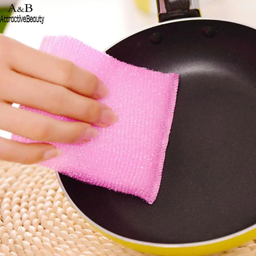 Wash Dish Foam Pads Dirt Eraser Sponge Colorful Cloth Cleaning Towelin