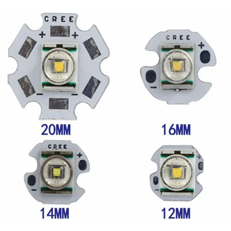 10 шт. CREE XRE Q5 светодиодный XLamp cree xr-e Q5 светодиодный белый/теплый белый/синий/красный/желтый 3 Вт светодиодный светильник, установленный на 16 мм 20 мм 15 мм 12 мм PCB