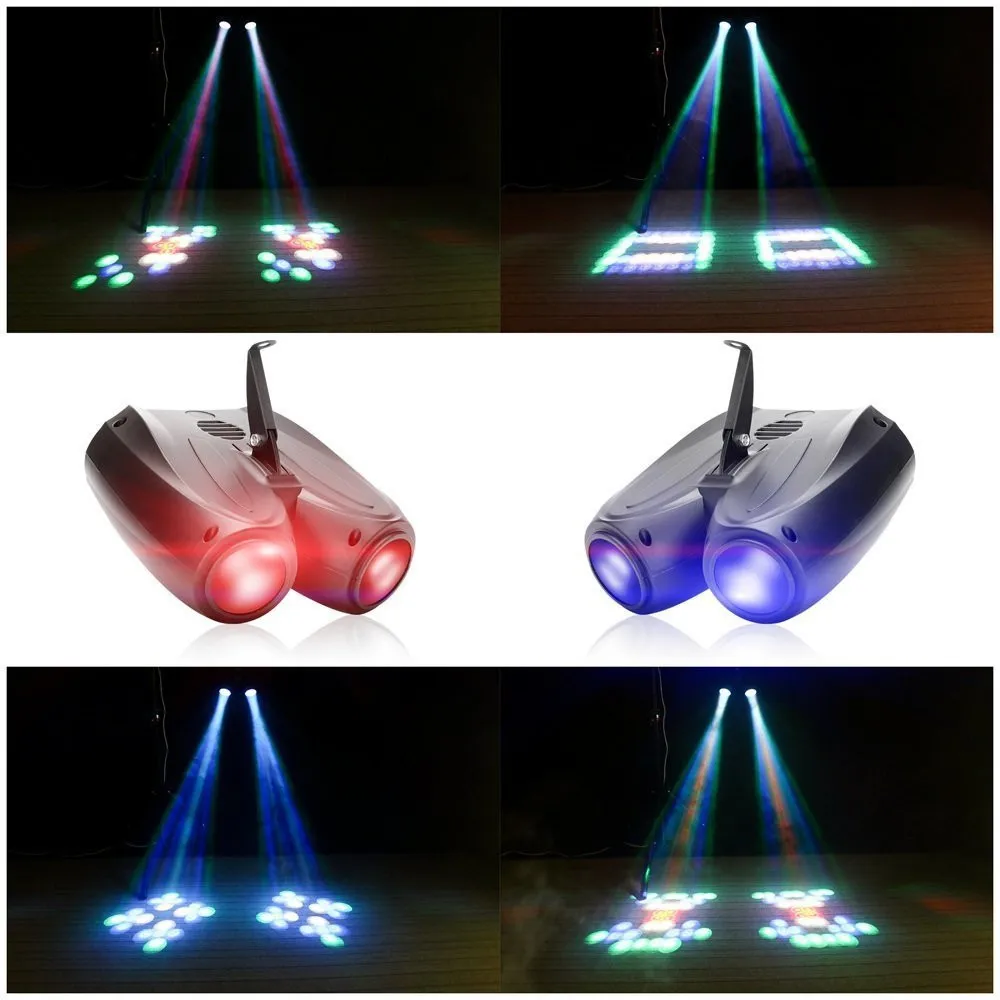 Lâmpada do Projetor para dj Festa de Casamento Luz do Estágio Zjright Padrão Colorido Rgbw 20 w 128 Led Duplo Cabeça Dirigível Efeito Eventos Clube 3 Cheap Efeito de Iluminação de palco